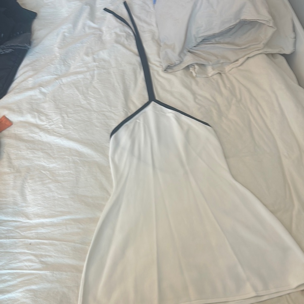 Meshki White and Black Backless Dress
